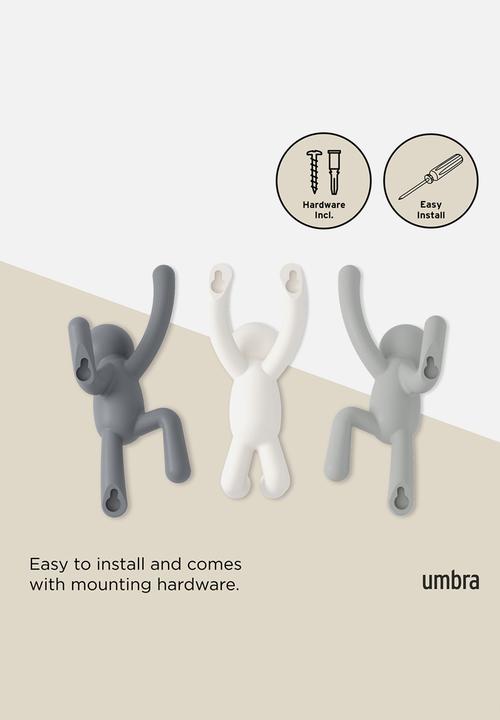 Umbra - Buddy Hooks Set Of 3 - Grey