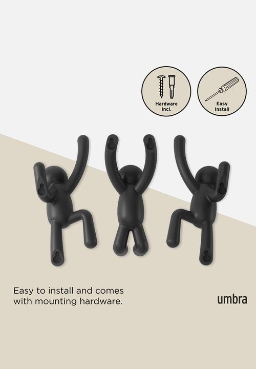 Umbra - Buddy Hooks Set Of 3 - Black