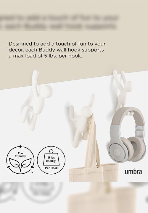 Umbra - Buddy Hooks Set Of 3 - White