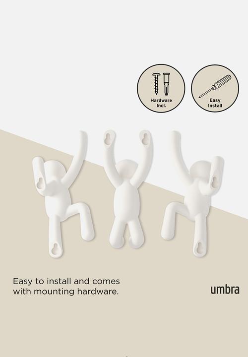 Umbra - Buddy Hooks Set Of 3 - White