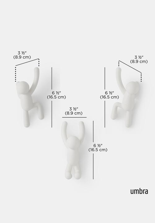Umbra - Buddy Hooks Set Of 3 - White