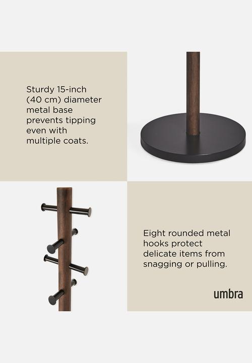 Umbra - Pillar Coat Rack - Black & Walnut