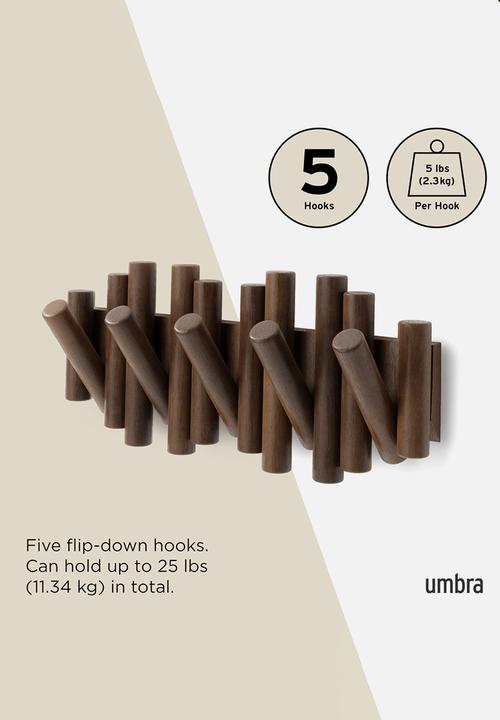 Umbra - Picket Rail Hook Age - Walnut