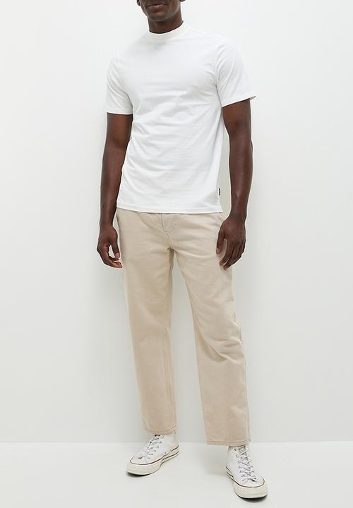Only & Sons - Onsotis reg mock neck tee 2 pack - cloud dancer 