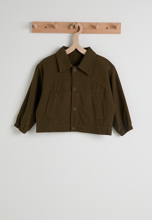 Pop Candy - Cropped shacket - dark coffee