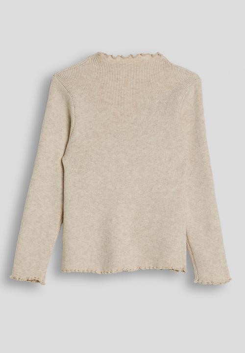 Pop Candy - Ribbed high neck tee - beige