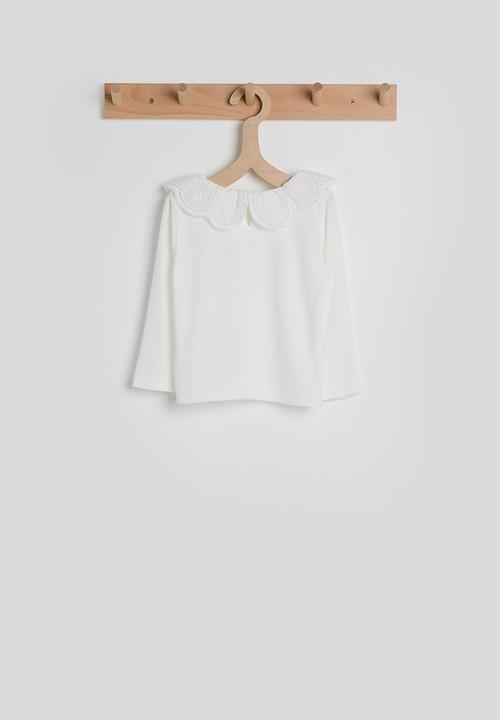 Pop Candy - Scalloped collar blouse - white