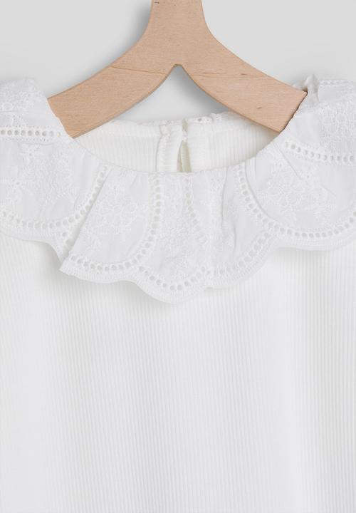Pop Candy - Scalloped collar blouse - white