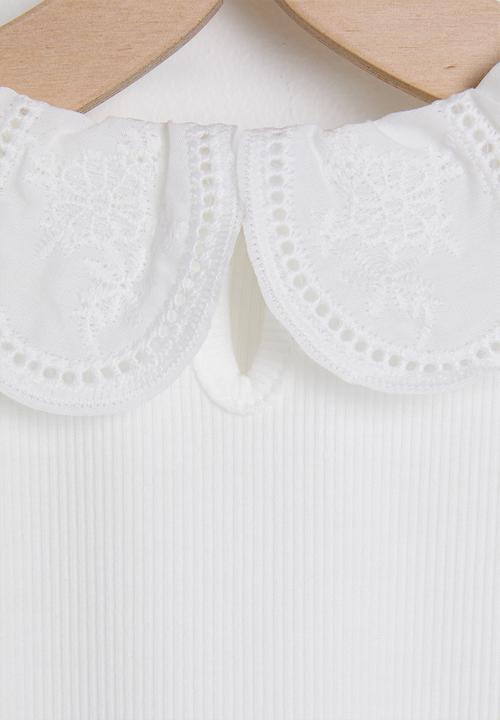 Pop Candy - Scalloped collar blouse - white