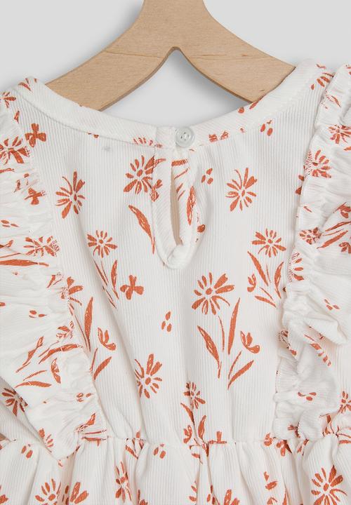 Pop Candy - Dress with beret & long socks - floral aop/white