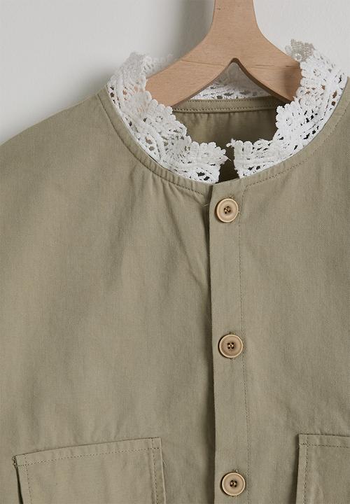 Pop Candy - Cropped co-ord shacket - green