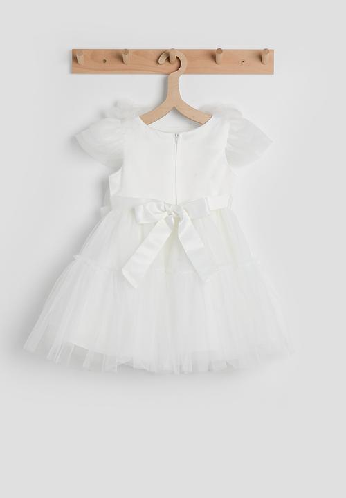 Pop Candy - Tiered pouf dress - white