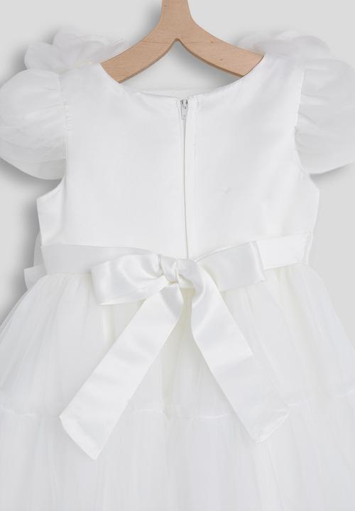 Pop Candy - Tiered pouf dress - white