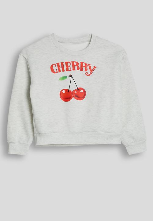 Pop Candy - Cherry graphic sweatshirt with sweatpants - light grey