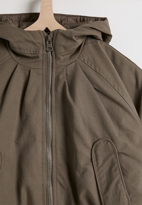 Pop Candy - Drawstring hem puffer jacket - mocha