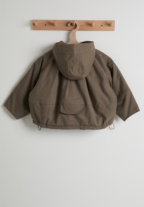 Pop Candy - Drawstring hem puffer jacket - mocha