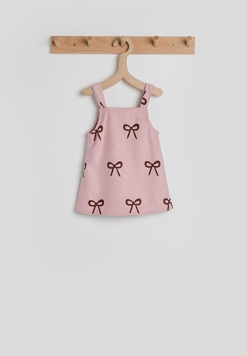 Pop Candy - Dungaree dress with headband - pink/bow aop