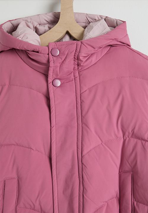 Pop Candy - Puffer jacket with angel wing crossbody bag - pink