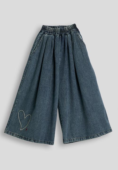 Pop Candy - Knit vest with striped shirt & wide leg jeans - navy/blue