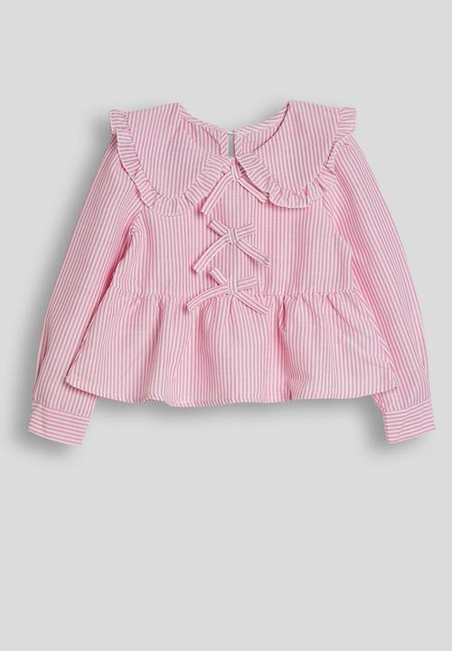 Pop Candy - Peter pan collar blouse with pants - pink stripes
