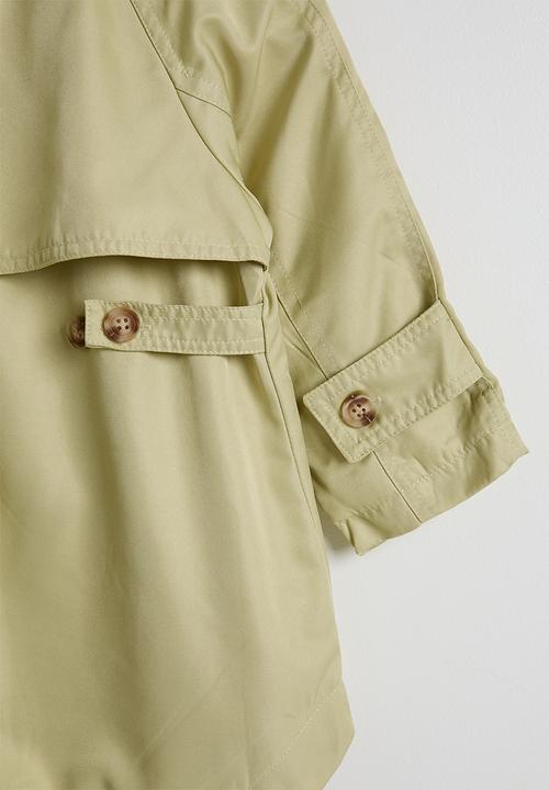 Pop Candy - High-low coat with stand collar - mindaro green