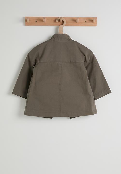 Pop Candy - Funnel collar batwing jacket - mocha