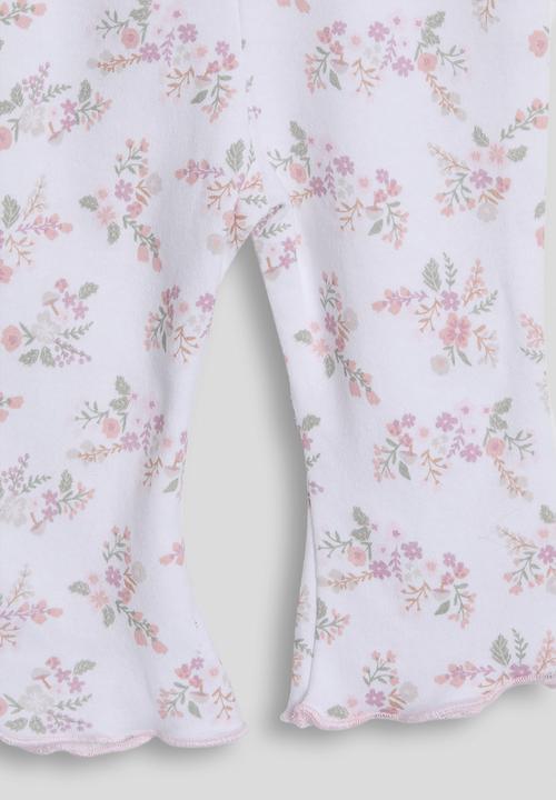 Pop Candy - Soft knit cardigan with flared leggings - pink/floral aop