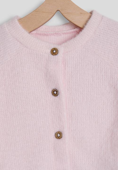 Pop Candy - Soft knit cardigan with flared leggings - pink/floral aop