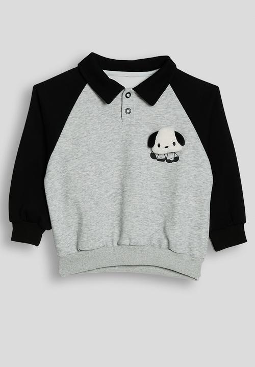 Pop Candy - Puppy power collared sweatshirt with joggers - black/grey