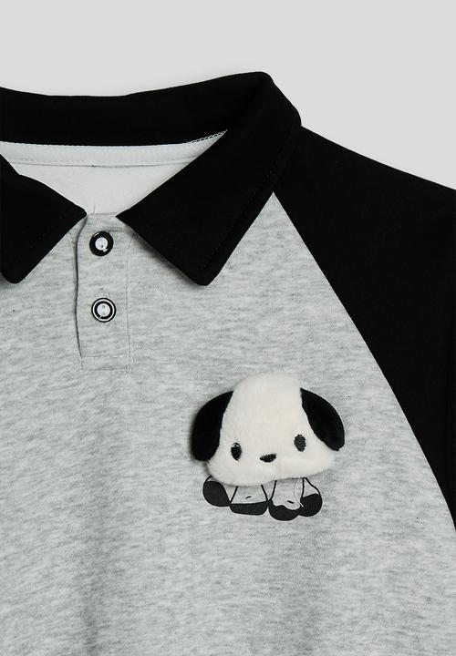 Pop Candy - Puppy power collared sweatshirt with joggers - black/grey