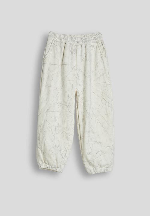 Pop Candy - Marble printed sweatshirt & joggers - white