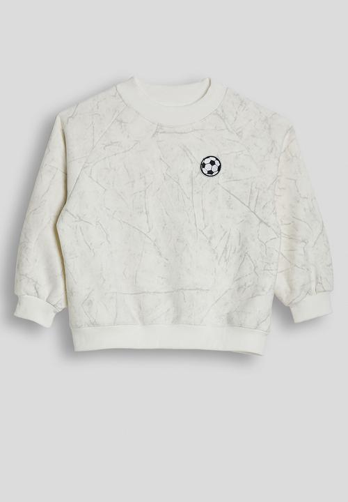 Pop Candy - Marble printed sweatshirt & joggers - white