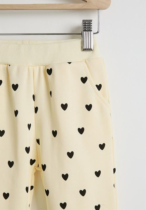 Pop Candy - Heart printed sweatsuit - cornsilk