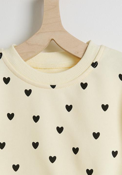 Pop Candy - Heart printed sweatsuit - cornsilk