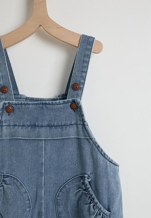 Pop Candy - Bunny ear dungarees - blue