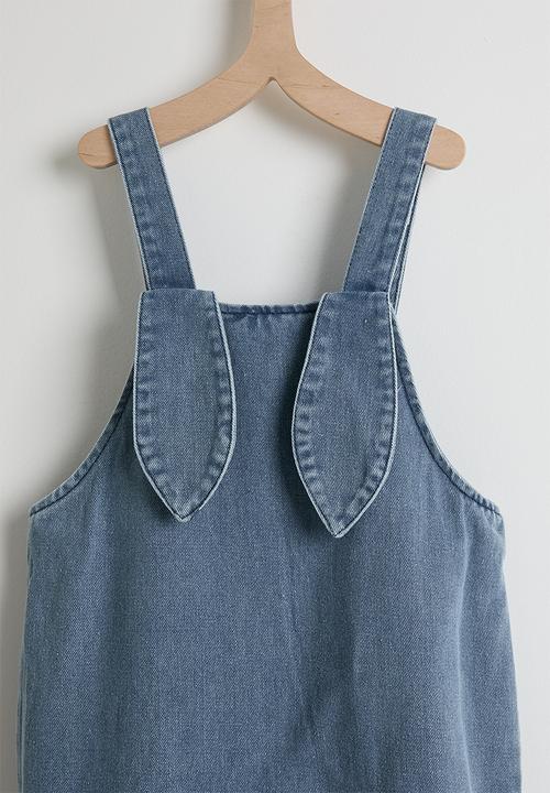 Pop Candy - Bunny ear dungarees - blue