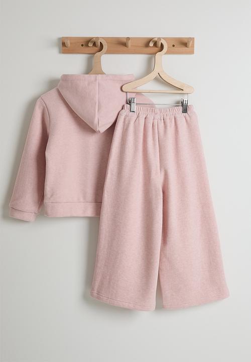 Pop Candy - Welt seam hoodie & sweatpants - pale pink