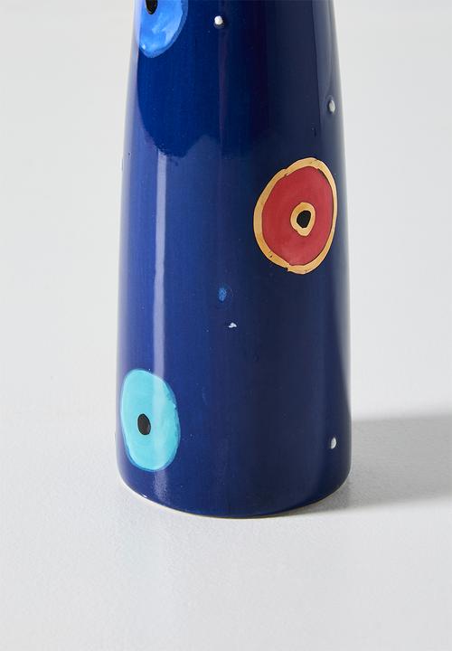 Urchin Art - Mini Figurine Vase Evil Eye - Dark Blue