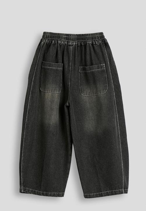 Pop Candy - Panelled wide leg jeans - black