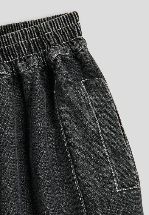 Pop Candy - Panelled wide leg jeans - black