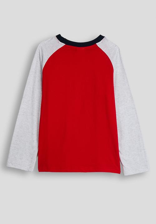 トップス Soor Ploom Raglan Mock Tee 2y Raglan sleeve top - red/white smoke