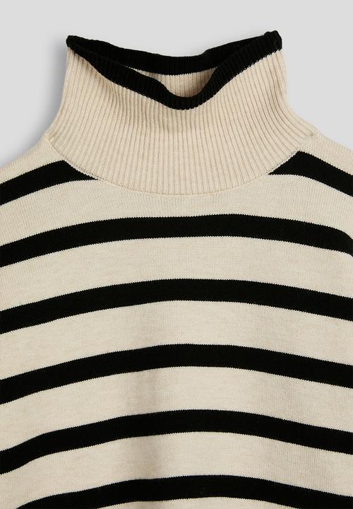 Pop Candy - Knit poloneck - black stripe