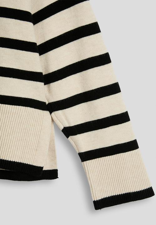 Pop Candy - Knit poloneck - black stripe