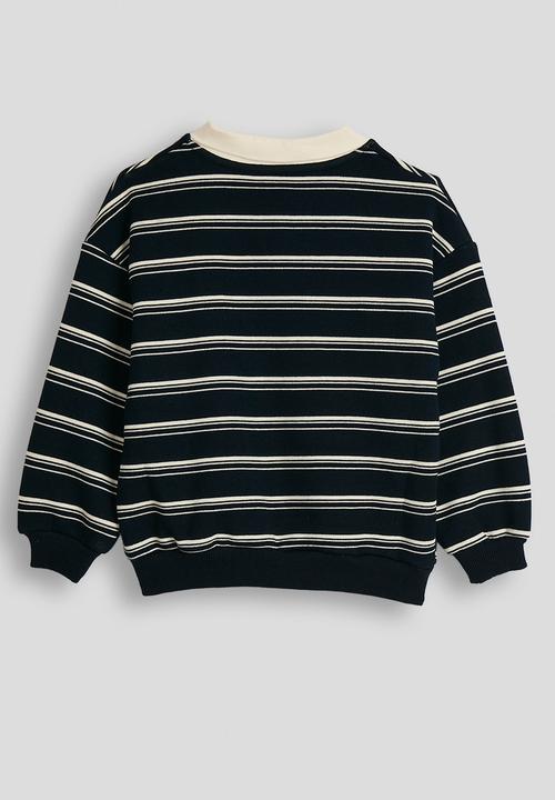Pop Candy - Rugby jersey-style sweatshirt - navy/cream stripes