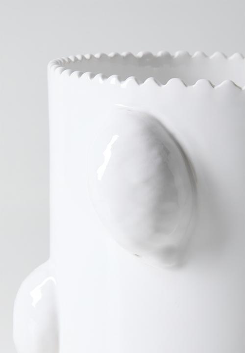 Urchin Art - Lemon Vase - White