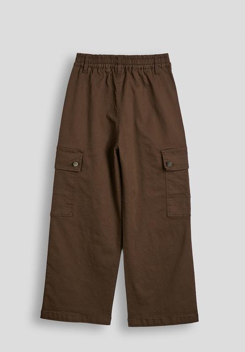 Pop Candy - Wide leg cargo pants - chocolate