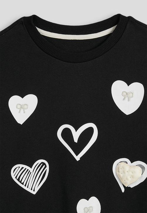 Pop Candy - Heart doodles sweatshirt - black