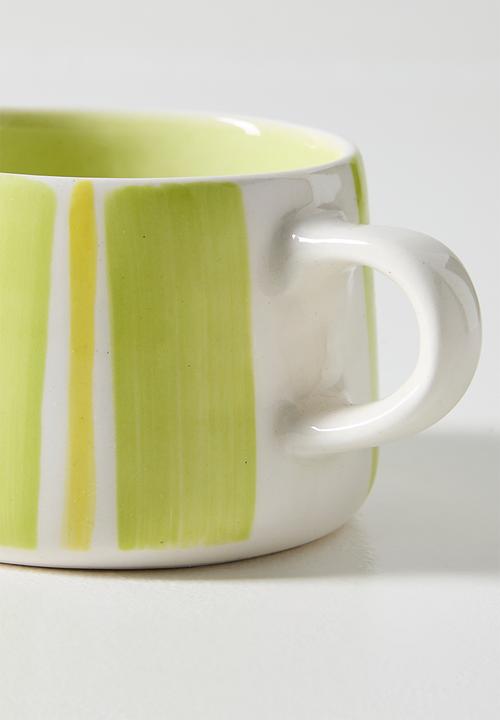 Urchin Art - Mug M - Lime stripes
