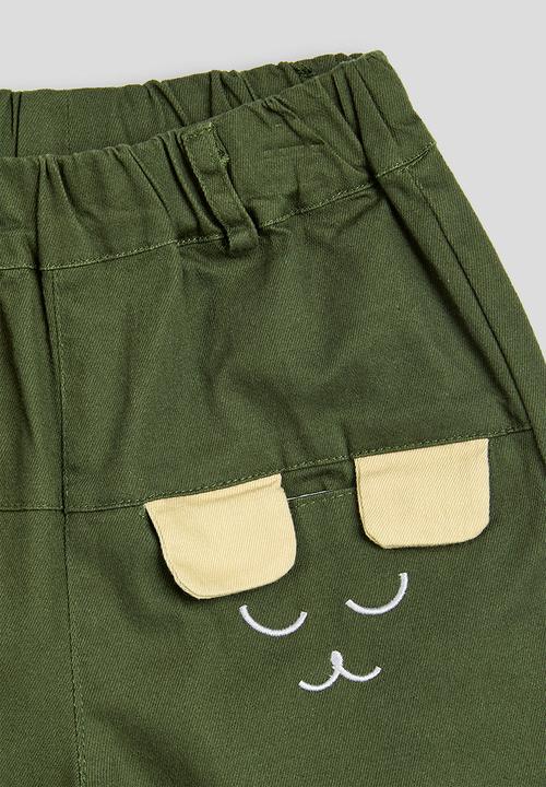 Pop Candy - Twill ear flap pants - moss green