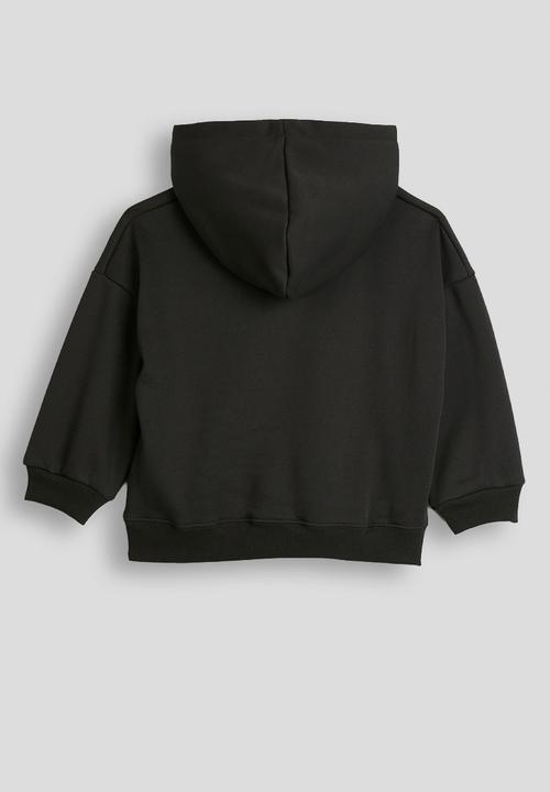 Slogan print hoodie - dark grey
